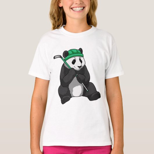 Panda beim Eishockey mit Eishockeyschläger T-Shirt (Vorderseite)