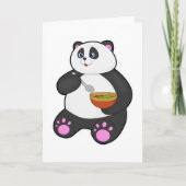 Panda beim Essen mit Spoon & Bowl Karte (Vorderseite)