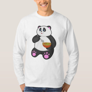 Panda beim Essen mit Spoon & Bowl T-Shirt
