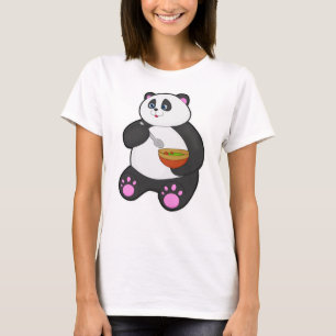 Panda beim Essen mit Spoon & Bowl T-Shirt