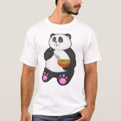 Panda beim Essen mit Spoon & Bowl T-Shirt (Vorderseite)