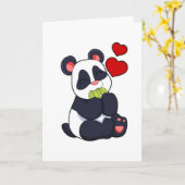 Panda beim Essen von Blätter Karte (Gelbe Blume)