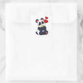Panda beim Essen von Blätter Quadratischer Aufkleber (Tasche)