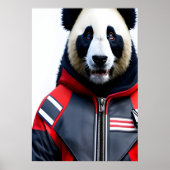 Panda beim Feuerwehrmann | AI Art Poster (Vorne)