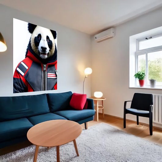 Panda beim Feuerwehrmann | AI Art Poster