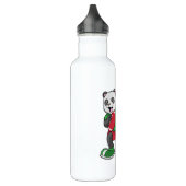 Panda beim Fußball mit Ausrüstung Edelstahlflasche (Links)