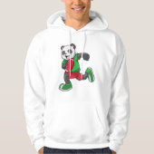 Panda beim Fußball mit Ausrüstung Hoodie (Vorderseite)