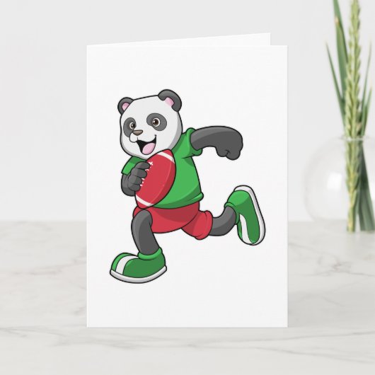 Panda beim Fußball mit Ausrüstung Karte (Vorderseite)