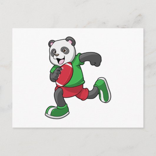 Panda beim Fußball mit Ausrüstung Postkarte (Vorderseite)