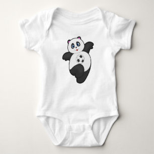 Panda beim Fußballsport Baby Strampler