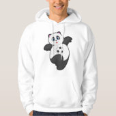 Panda beim Fußballsport Hoodie (Vorderseite)