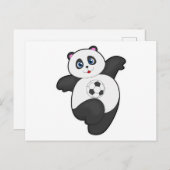 Panda beim Fußballsport Postkarte (Vorne/Hinten)