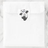 Panda beim Fußballsport Quadratischer Aufkleber (Tasche)