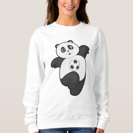 Panda beim Fußballsport Sweatshirt (Vorderseite)