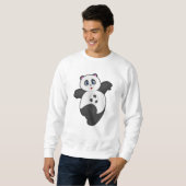 Panda beim Fußballsport Sweatshirt (Vorne ganz)