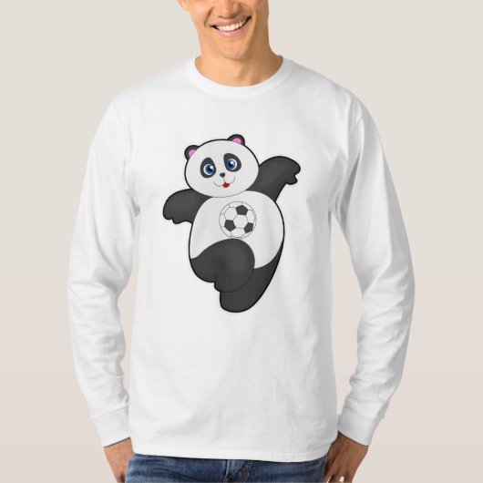 Panda beim Fußballsport T-Shirt (Vorderseite)