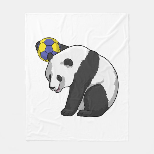 Panda beim Handball Sports Fleecedecke (Vorderseite)