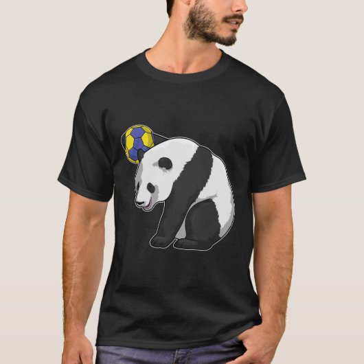 Panda beim Handball Sports T-Shirt (Vorderseite)