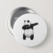 Panda beim Hip Hop Dance Dab Button (Vorne & Hinten)