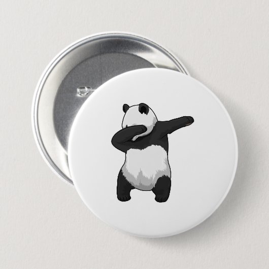 Panda beim Hip Hop Dance Dab Button (Vorne & Hinten)