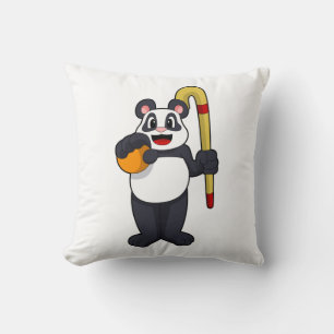 Panda beim Hockey mit Hockey Kissen