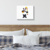 Panda beim Hockey mit Hockey Leinwanddruck (Insitu (Schlafzimmer))