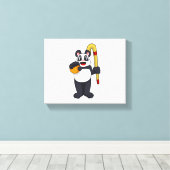 Panda beim Hockey mit Hockey Leinwanddruck (Insitu (Holzboden))