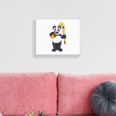 Panda beim Hockey mit Hockey Leinwanddruck (Insitu (Wohnzimmer))
