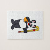 Panda beim Hockey mit Hockey Puzzle (Horizontal)