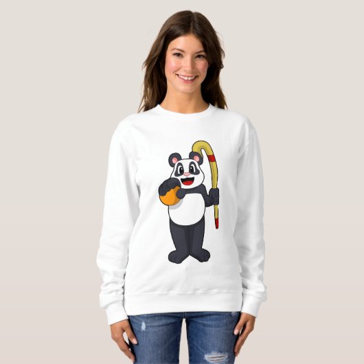 Panda beim Hockey mit Hockey Sweatshirt (Vorne ganz)