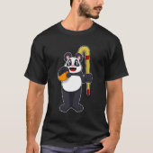 Panda beim Hockey mit Hockey T-Shirt (Vorderseite)