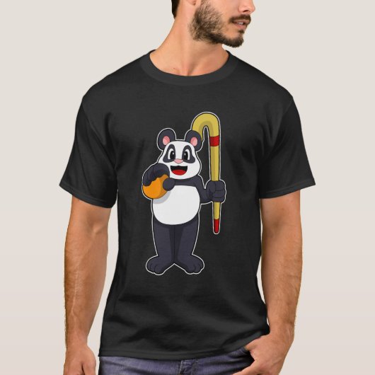 Panda beim Hockey mit Hockey T-Shirt (Vorderseite)
