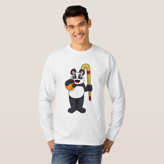 Panda beim Hockey mit Hockey T-Shirt (Vorne ganz)