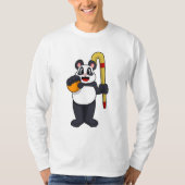 Panda beim Hockey mit Hockey T-Shirt (Vorderseite)