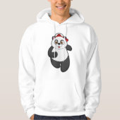Panda beim Laufen mit Cap Hoodie (Vorderseite)