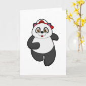Panda beim Laufen mit Cap Karte (Gelbe Blume)