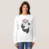 Panda beim Laufen mit Cap Sweatshirt (Vorne ganz)
