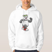 Panda beim Laufen mit Headband Hoodie (Vorderseite)