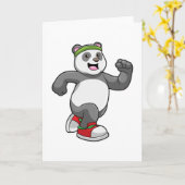 Panda beim Laufen mit Headband Karte (Gelbe Blume)