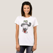 Panda beim Laufen mit Headband T-Shirt (Vorne ganz)