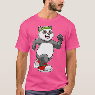 Panda beim Laufen mit Kopf T-Shirt
