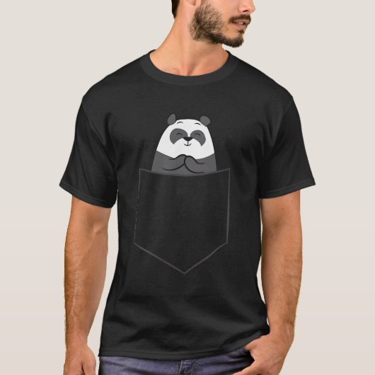 Panda beim Pocket-Tier T-Shirt (Vorderseite)