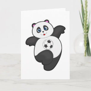 Panda beim Soccer-Sport Karte