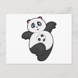 Panda beim Soccer-Sport Postkarte