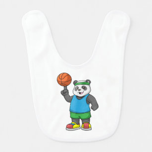 Panda beim Sport mit Basketball Babylätzchen