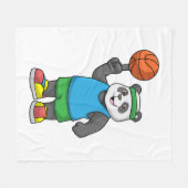 Panda beim Sport mit Basketball Fleecedecke (Vorderseite (Horizontal))