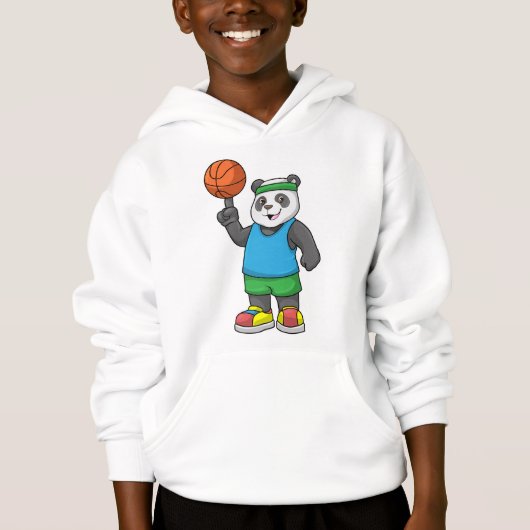 Panda beim Sport mit Basketball Hoodie (Vorderseite)
