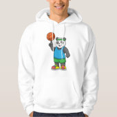 Panda beim Sport mit Basketball Hoodie (Vorderseite)