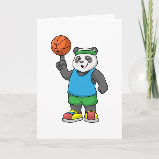 Panda beim Sport mit Basketball Karte (Vorderseite)