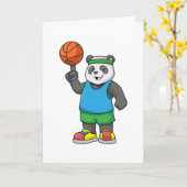 Panda beim Sport mit Basketball Karte (Gelbe Blume)